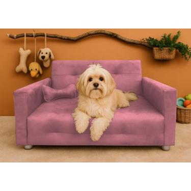 Imagem de Sofá Pet Cães E Gatos Porte Pequeno Médio Bob - Silverio Decor, Rosa