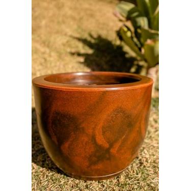 Imagem de Vaso Plantas Decorativo Polietileno Bojo Marmorizado Liso N1 (Marrom Marmorizado)