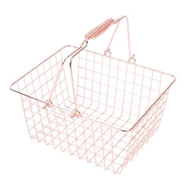 Imagem de Ｂｅｓｇａ Cesta de compras Cestas de arame Cesta de compras portátil Organizador de supermercado Cestas de armazenamento de arame para cosméticos Despensa de, M