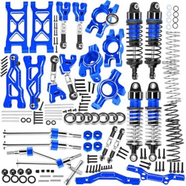 Imagem de RCYouHott Peça de atualização RC para Mojave GROM 223S DSC 4X4 RTR/Mojave GROM 4X4 RTR, braços de suspensão de alumínio/bloco de direção/cubo traseiro/eixo de transmissão/elos de direção/amortecedor