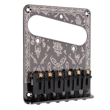 Imagem de LiebeWH Ponte Fixa de Guitarra Elétrica Com 6 Selas de Latão Substituição para e Telecaster Sustain Sustain Vintage Style 52,5mm Spacacing String