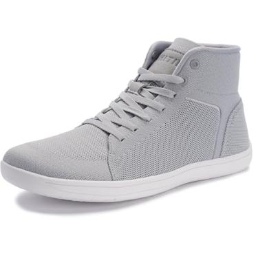 Imagem de WHITIN Tênis Masculino De Cano Alto Com Caixa Larga E Descalço, Minimalista, Solado Zero Drop, Tamanho 10, Largura 10W, Treino Minimus, Cinza 44