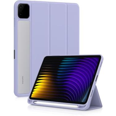 Imagem de Capa Case PREMIUM Anti Impacto compatível com Xiaomi Pad 7 e Pad 7 Pro 11,2 polegadas 2024 - Com função sleep e Compartimento para Caneta - Traseira rígida em acrílico (Lavanda)