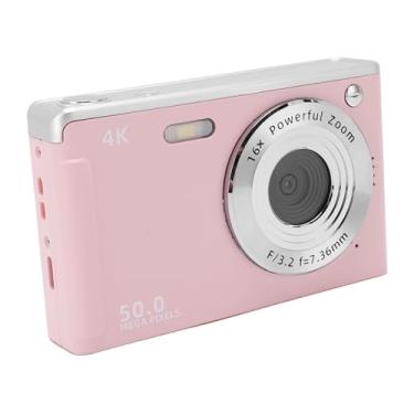 Imagem de Yunseity Câmera Digital de 50MP, 4K 16x Zoom Anti Shake AF Câmera de Viagem AutoFocus para Paisagem Retrato, Com Luz de Preenchimento, Tela de 2,8 Polegadas, Design Compacto Leve (Pinkish)
