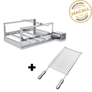 Imagem de Churrasqueira Giratória Inox 5 Espetos 2 Andares The Grill + Grelha Ar