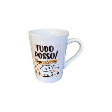 Imagem de Caneca tulipa cônica 220ml decorada café - Porcelana 