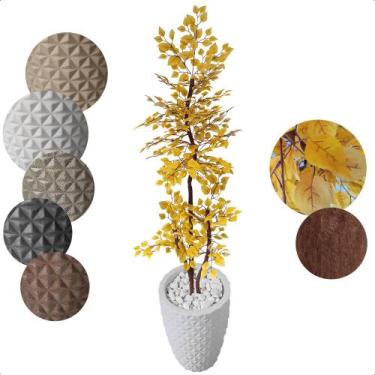 Imagem de Arvore artificial Ficus Amarelo Figueira Grande Vaso Decoração - Flor 