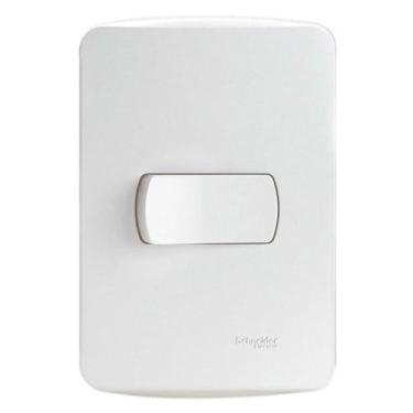 Imagem de Interruptor Simples 10A 4X2 1 Tecla Branco Miluz Schneider, Branco