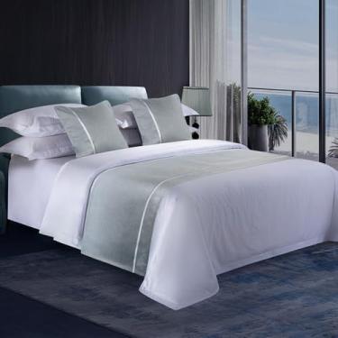 Imagem de Tapete de cama para cama queen king size moderno protetor de cama de alta qualidade capa de cama de luxo para pés da cama corredores de cama para decoração de hotel/casa - cinza||50 x 180 cm (cama de