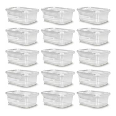 Imagem de Kit 10 Potes 750ml Herméticos Travas Marmita Reutilizável