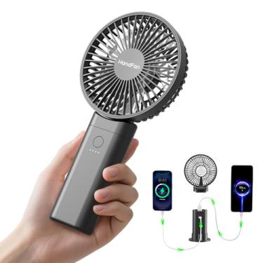 Imagem de HandFan Ventilador portátil silencioso atualizado de 10.000 mAh - Ventiladores portáteis grandes de 4,5 polegadas Reahargeable, ventilador portátil [30 horas de trabalho] com função de carregamento