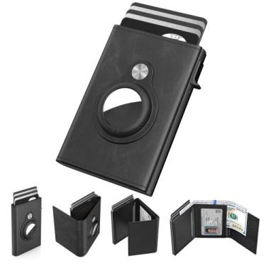 Imagem de Carteira Typecase Leather Smart para homens com suporte AirTag preto