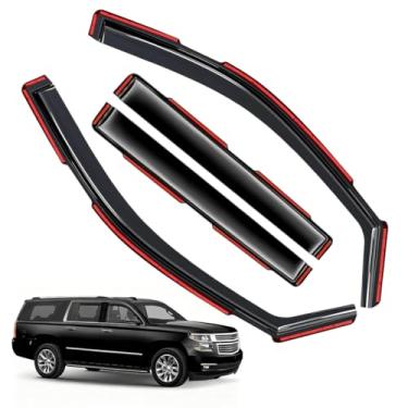 Imagem de Viseiras de janela protetores de chuva FIT 2015–2020 Chevrolet Suburban – defletores de ventilação no canal, conjunto de 4 peças para todos os climas