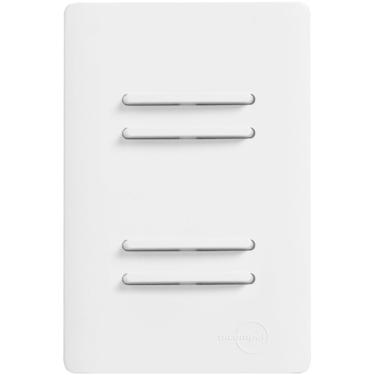 Imagem de 2 Interruptores Simples e 2 Interruptores Paralelos com Placa 4x2 Branca da Linha Novara - DC-1100/174 - DICOMPEL