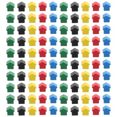 Imagem de Abaodam 50Pcs Multicolored Game Pawns Wooden Game Playing Pieces for Board Games House and Hotel Expansion Pack Unique Aesthetic Design for Enhanced Gameplay and Strategy