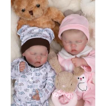 Imagem de Brastoy Bebê Reborn Boneca Realistic Pintado Silicone Menino Gêmeos Original 48cm (Menino Pintado 48cm)