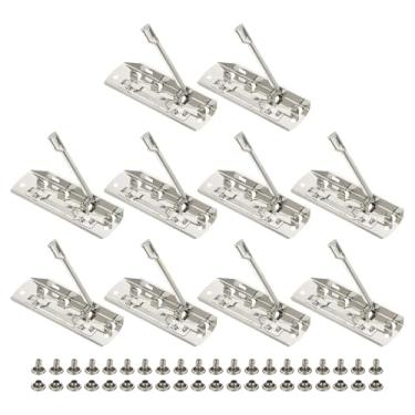 Imagem de PATIKIL Clipes de prancheta de metal de 9 cm, pacote com 10 clipes montáveis tipo alavanca, braçadeiras resistentes e fortes com rebites para escritório, casa, sala de aula (prata)