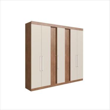 Imagem de Guarda-Roupa Milão 7 Portas 2 Gavetas 2 Cabideiros - Casajá, FREIJO/OF