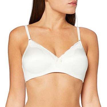 Imagem de Maidenform Sutiã de renda Comfort Devotion, sutiã sem aro com cobertura total, sutiã push-up com elevação natural, sutiã confortável, Combo marfim/concha, 34D