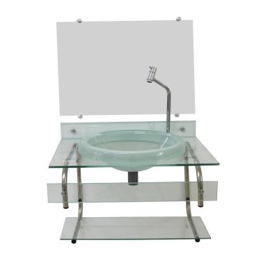 Imagem de Gabinete Para Banheiro De Vidro Itxx 60Cm Inox - Incolor