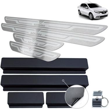 Imagem de Soleira Em Inox Renault Logan 2020 Prata Alto Relevo