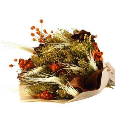 Imagem de Planta Seca Buquê Variado Semente Amarela 40cm - Pense Flores