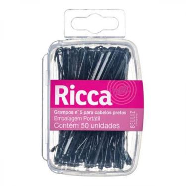 Imagem de Grampo Para Cabelo Nº5 Preto Caixa Pvc C/ 50Pcs Ricca