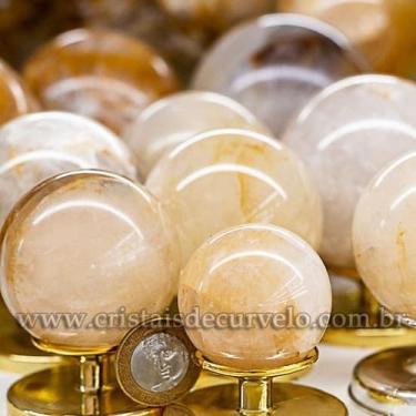 Imagem de 1 Kg de Esferas de Hematoide Amarelo Natural - Pacote Atacado com Vári