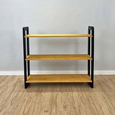 Imagem de Aparador de Madeira Pinus Linea de 3 Prateleiras Ample Nozes e Preto -