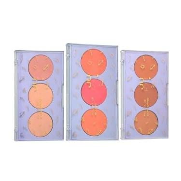 Imagem de Kit 03 paletas De Maquiagem Blush Contorno Iluminador JUPXT Face Beautiful 9g