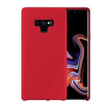 Imagem de Capa de telefone de silicone líquido para Samsung Galaxy Note 9 N960 6,4 polegadas à prova de choque/borracha gel/capa de proteção contra quedas carmim