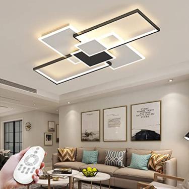 Imagem de Luminária de teto LED moderna, luminária de teto regulável com controle remoto, luzes decorativas para quarto de crianças, abajur de acrílico para meninos e meninas, sala de estar, escritóri