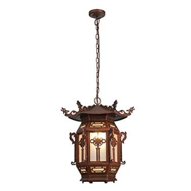 Imagem de Lustre moderno para áreas externas, luminária pendente à prova d'água, lustres vintage de alumínio, luz suspensa criativa, luminária de teto retrô para pátio, corredor, jardim, estrutura de