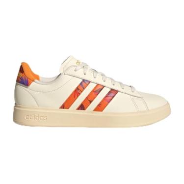Imagem de Tênis Adidas Grand Court Base Feminino Branco e Laranja
