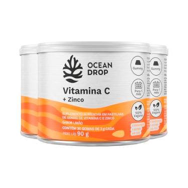 Imagem de Kit 3 Vitamina C + Zinco Ocean Drop 30 Gomas Sabor Limão