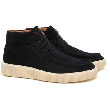 Imagem de Bota Masculina Abruzzo Canadian Turunelli – Couro Camurça Autentica Padrão Premium, Confortável com Palmilha em Gel e Solado Leve – Estilo Casual Elegante (Azul Noturno, Pouco Maior, BR, Adulto, Numérico, 39)