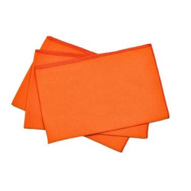 Imagem de Kit Com 15 Flanelas Laranja Para Limpeza LojaLoja