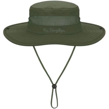 Imagem de Chapéu de sol HONGTEYA Kids Summer UPF 50+ Outdoor Army Green 5-13