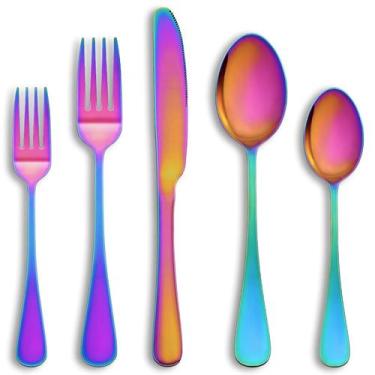 Imagem de Conjunto de talheres MUTNITT Rainbow, 30 unidades, serviço para 6