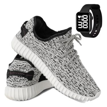 Imagem de Tênis Masculino Esporte Corrida e Academia Solado Macio Super Leve com Relógio Digital-Masculino