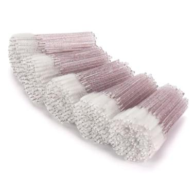 Imagem de Tbestmax 500 peças de varinhas de rímel descartáveis para cílios pincel de sobrancelha, aplicadores, carretéis de cílios para extensão de cílios - cabo colorido, branco