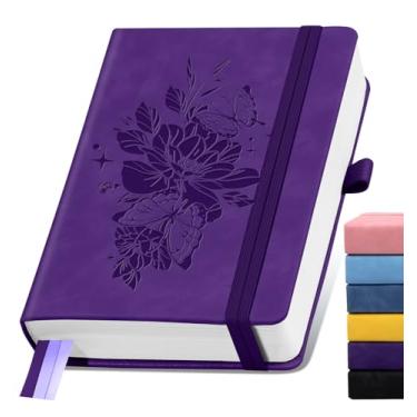 Imagem de Caderno de diário forrado com 365 páginas, diários de couro A5 para escrever mulheres e homens, caderno de capa dura com papel grosso de 100 g/m2, caderno diário para viagens, trabalho, escola,