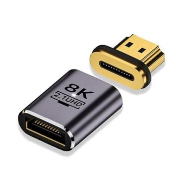 Imagem de Sisyphy Adaptador magnético HDMI reto, HDMI 2.1 fêmea para conector macho 8K 60Hz 4K 120Hz saída para laptop, PC, monitor, TV, console de jogos, DVD