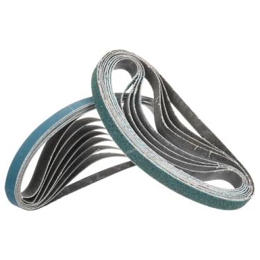 Imagem de Kozelo Pacote com 16 correias de lixamento, 3/8 x 33 polegadas 40/60/80/120 grãos, papel abrasivo para lixadeira de cinto, lixadeira de metal, trabalho de madeira e remoção de ferrugem de solda