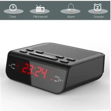 Imagem de Relogio Digital Lelong 671 Fm Bluetooth Mesa Cor Preto