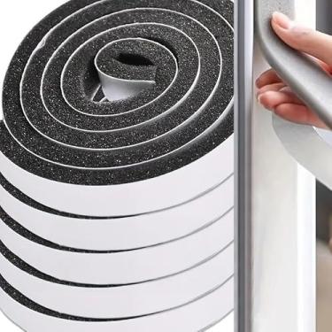 Imagem de Fita de vedação de esponja de janela autoadesiva 2 m/rolo para casa anticolisão vedação à prova de som moldura de porta fitas de espuma de lacuna de armário (1,5 cm de largura)