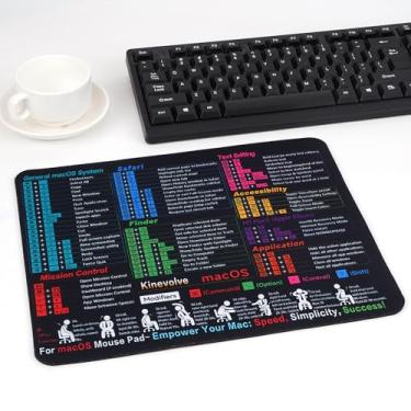Imagem de Mouse pad para atalhos macOS (30 cm x 24,9 cm), folha de referências de escritório mousepad para computador
