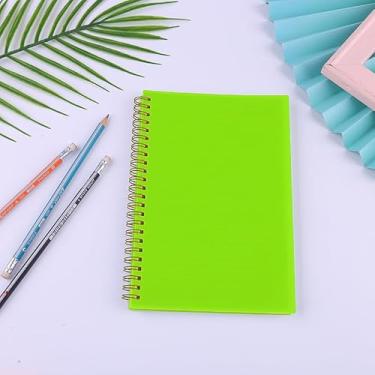 Imagem de Caderno espiral (10 cm x 14 cm), caderno de assunto de 70 folhas com capa rígida de plástico impermeável, diário pautado para escrita, cadernos de bolso para escritório, escola, anotações de negócios