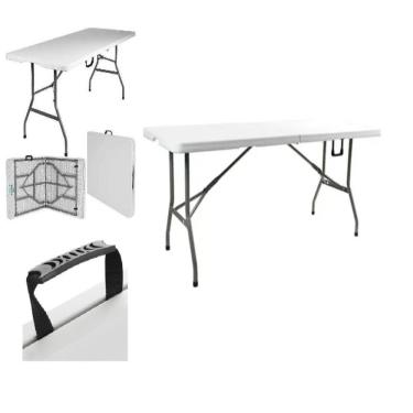 Imagem de Mesa Dobravel 1,83m Gigante Vira Maleta 400kg Camping Praia Dj Festa Multiuso Com Alça Profissional