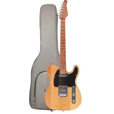 Imagem de Guitarra Telecaster Natural/Black com Capa – Design Sofisticado e Timbragem Versátil
